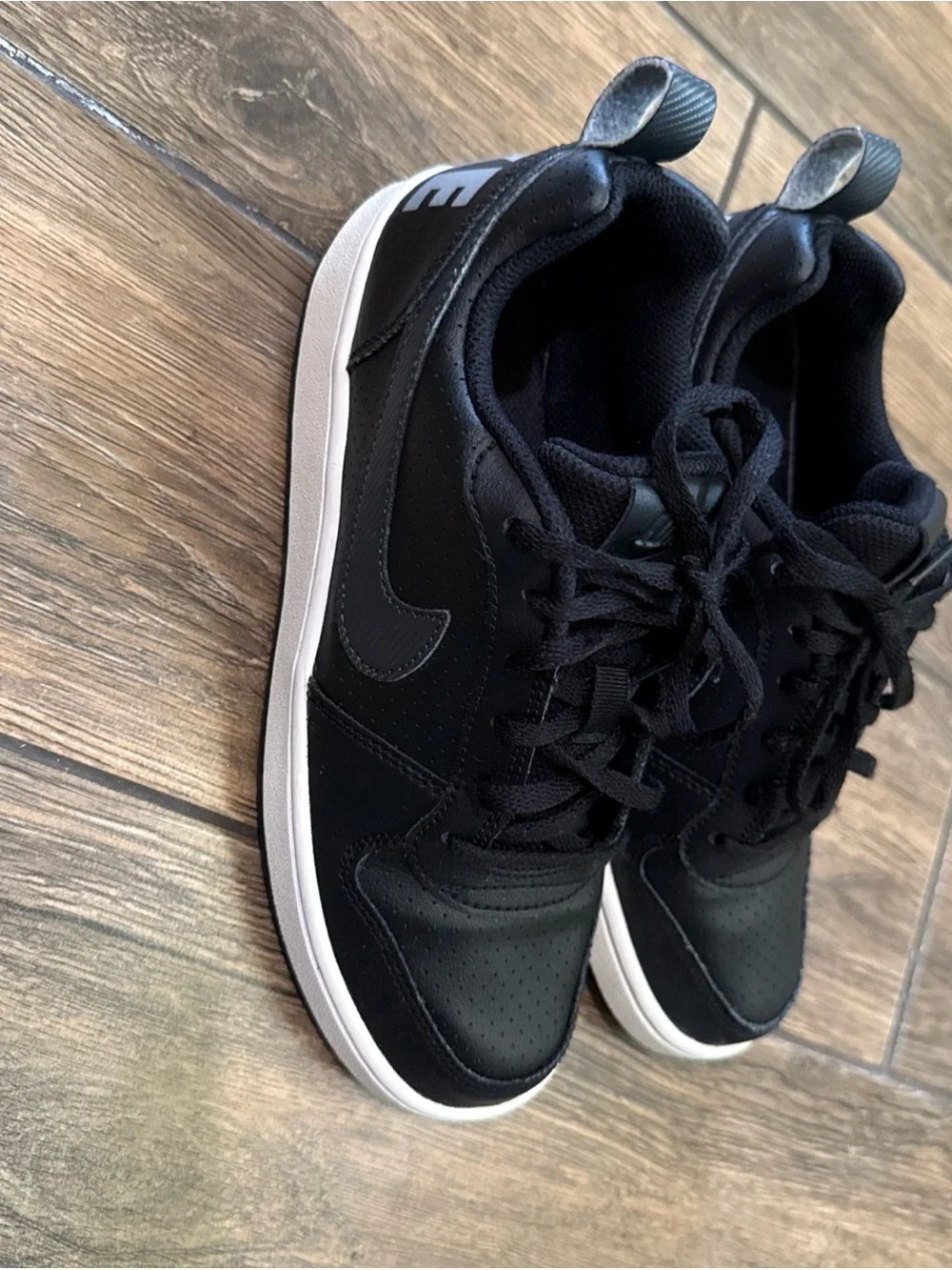 Nike Big Kids Court Borough Low EP Casual Sneakers Shoes Black Size 5Y